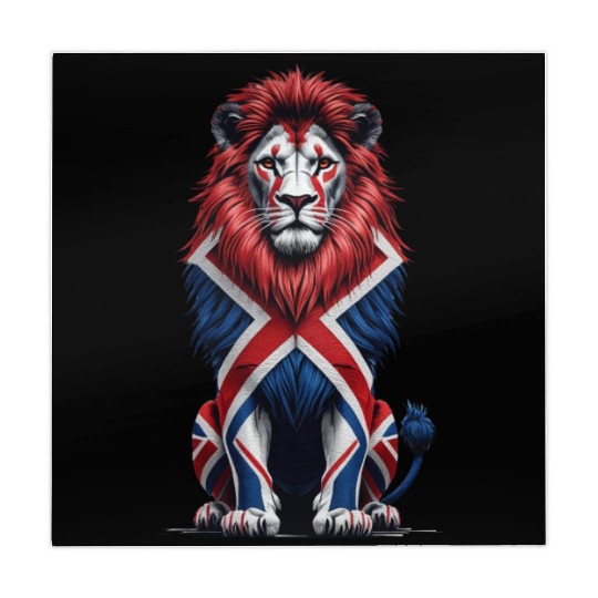 Regal Lion with Union Jack Mane Mahjong Mats