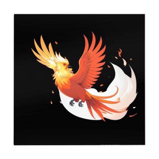 Fiery Mythical Phoenix Illustration Mahjong Mats