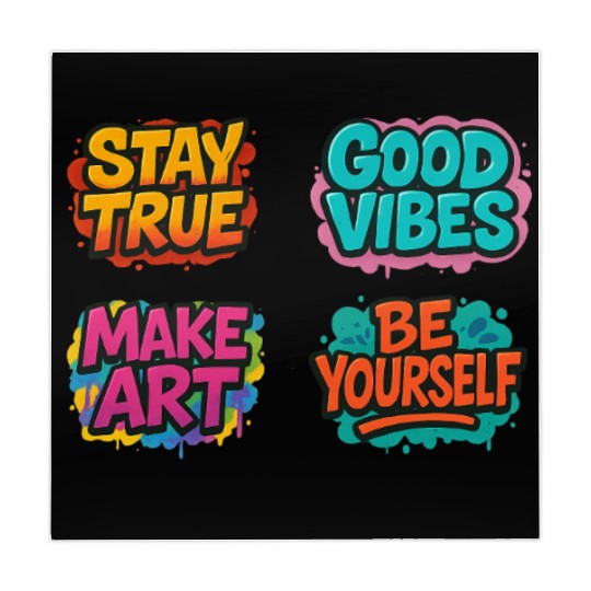 Vibrant Motivational Affirmation Designs Mahjong Mats