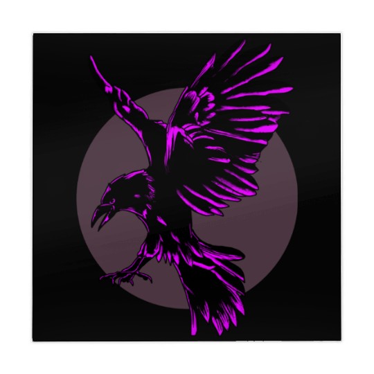 Neon Purple Raven in Flight Mahjong Mats