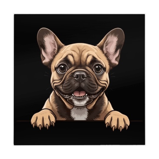 Playful French Bulldog Illustration Mahjong Mats