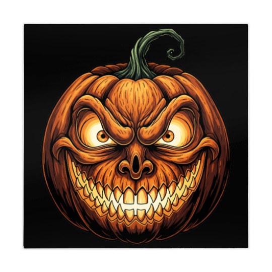 Menacing Jack-o'-Lantern Face Illustration Mahjong Mats