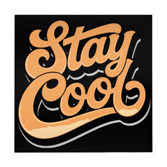 Retro style stay cool text Mahjong Mats typography