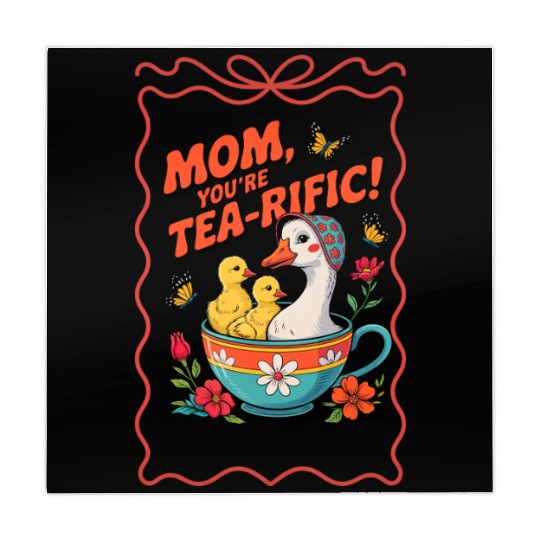 Motherly Swan and Ducklings Tea Humor Mahjong Mats