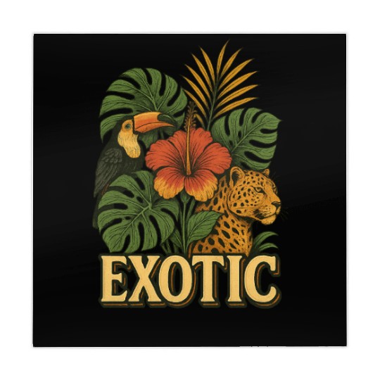 Vibrant Jungle Animal and Floral Print Mahjong Mats
