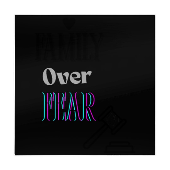 Family Over Fear Neon Typography Design Mahjong Mats