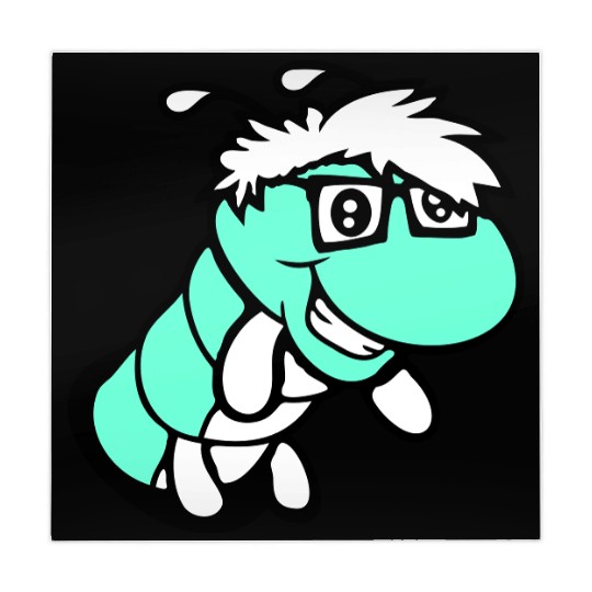 Nerd caterpillar peeks through hole Geek worm cool Mahjong Mats