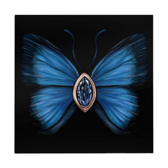 September Sapphire Blue Butterfly Gemstone Design Mahjong Mats