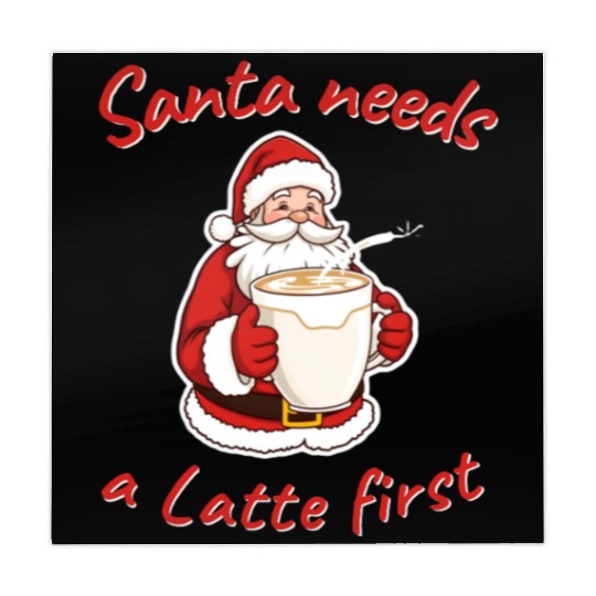 Santa Latte Holiday Design Coffee lovers Mahjong Mats