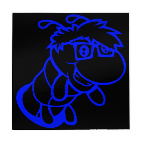 Nerd caterpillar peeks through hole Geek worm cool Mahjong Mats