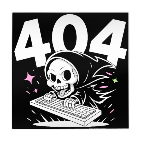 Skull Cartoon Emergency 404 Error Design Mahjong Mats