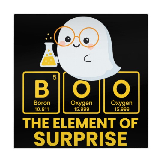 Funny Cute Chemistry Ghost with Periodic Table Mahjong Mats