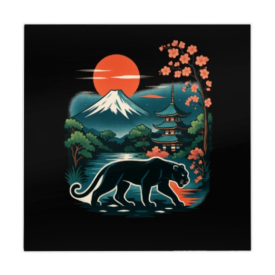 Serene Japanese Landscape with Mount Fuji Mahjong Mats