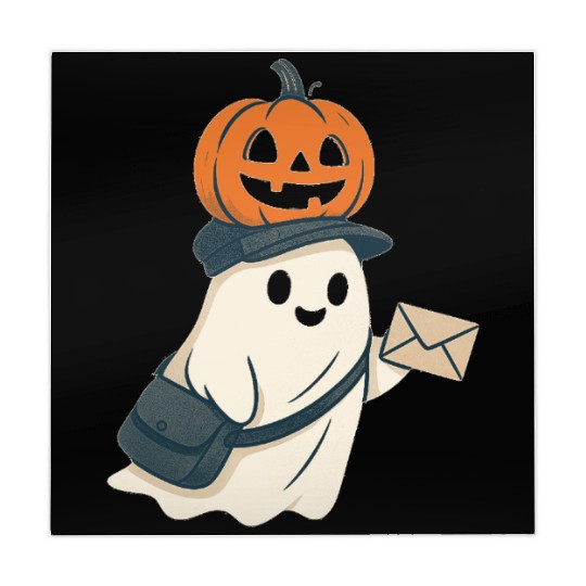 Postal Worker Pumpkin Ghost  Mahjong Mats