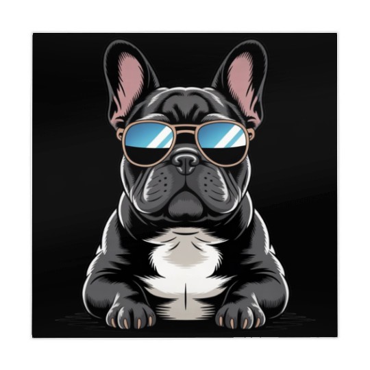 Cool French Bulldog with Sunglasses Mahjong Mats