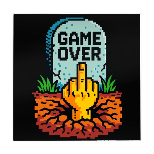 Retro Game Over Pixel Art Funny Gamer Design Mahjong Mats