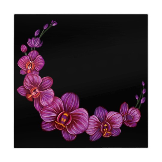 Violet Moon Orchid Flower branch illustration Mahjong Mats
