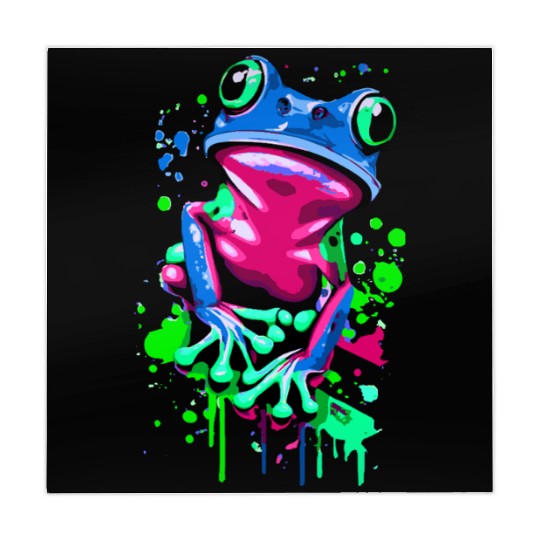 Neon Colorful Frog Art Mahjong Mats