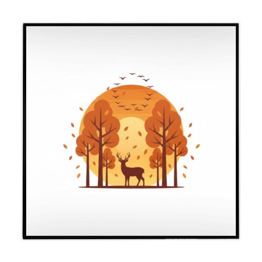 Autumn Sunset Forest Scene Mahjong Mats