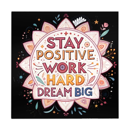 Inspirational Mandala with Motivational Quotes Mahjong Mats