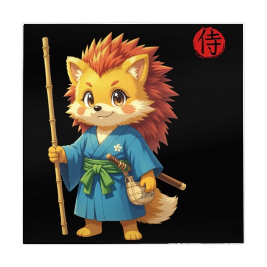 Samurai Hedgehog Anime Character Kanji Art Mahjong Mats