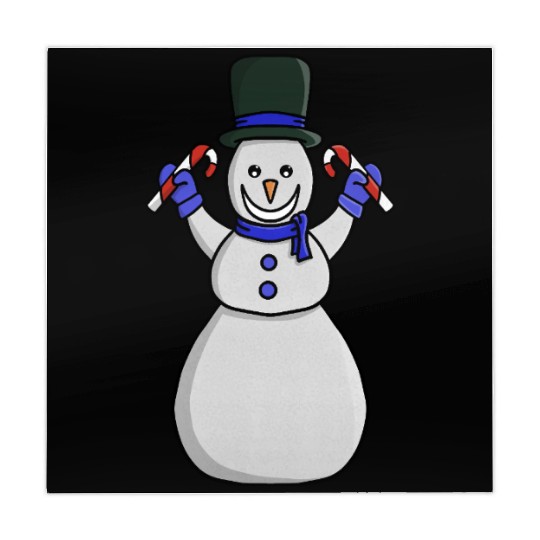 Festive Snowman with Candy Cane and Gloves Mahjong Mats