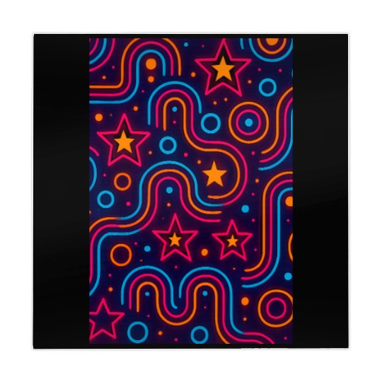 Neon Starburst Cosmic Pattern Mahjong Mats