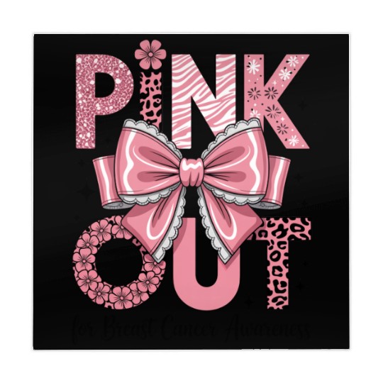 Pink Out Breast Cancer Awareness Coquette Bow  Mahjong Mats