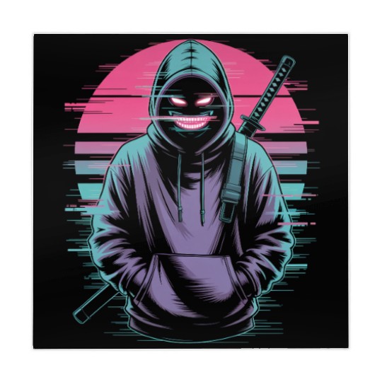 Glitch Ninja Katana Streetwear Futuristic Mahjong Mats