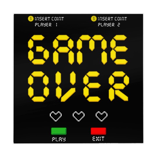 Pixelated Video Game Heart Game Over Mahjong Mats