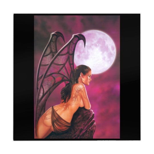 Mystic Moonlit Bat-Winged Woman Mahjong Mats