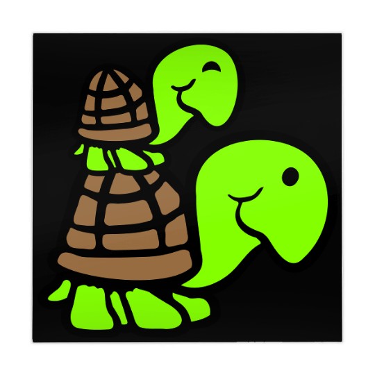 2 turtles piggyback mummy daddy child riding cute Mahjong Mats