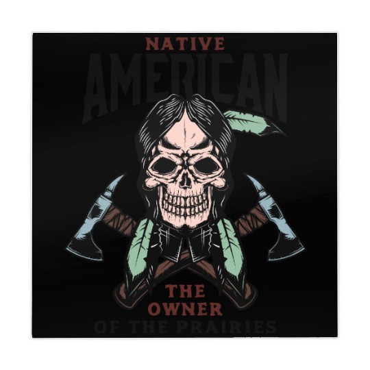 Native American Skull Warrior Design Mahjong Mats