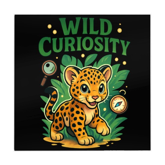 Wild Curiosity: Playful Jungle Leopard Mahjong Mats