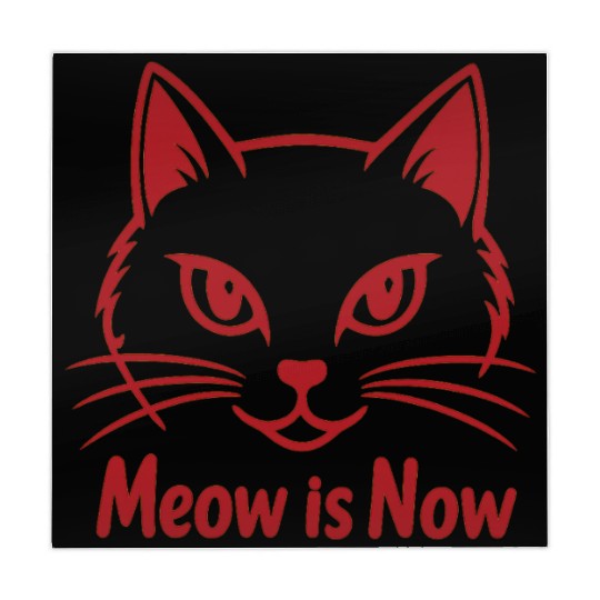 Elegant Cat Face with Bold Red Lines - Meow Is Now Mahjong Mats