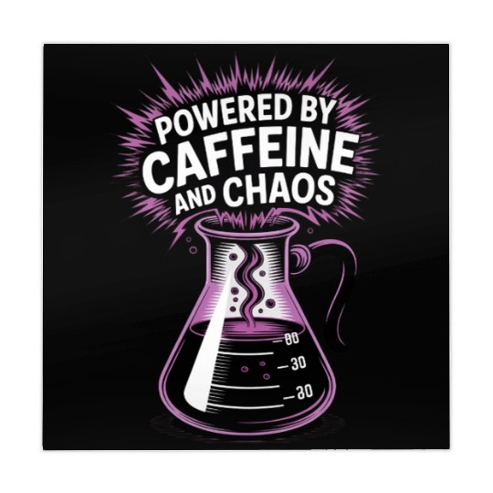 Powered by Caffeine and Chaos Funny Energy Quote Mahjong Mats