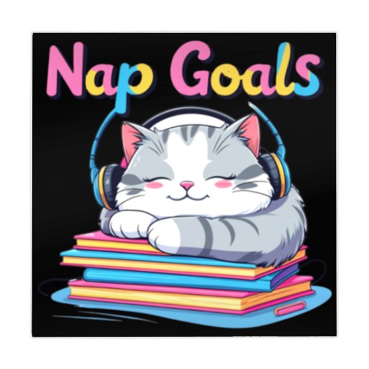 Cute Cat Nap Goals Design Mahjong Mats