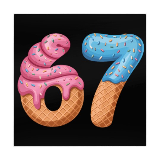 67 Ice Cream Drip Meme Funny Six Seven Gen Alpha Mahjong Mats