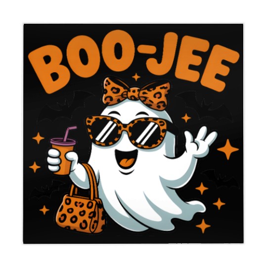Boo-Jee Ghost Cute Leopard Print Halloween Boojee Mahjong Mats