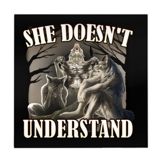 She Don't Understand, werewolf memes, funny cring Mahjong Mats