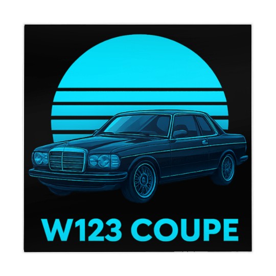 Black W123 Coupe – Neon Retro 80s Style Automotive Mahjong Mats