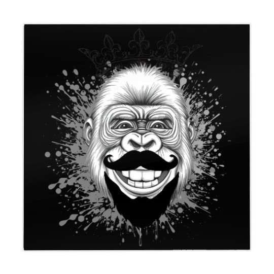 Regal Gorilla with Crown and Mustache Mahjong Mats