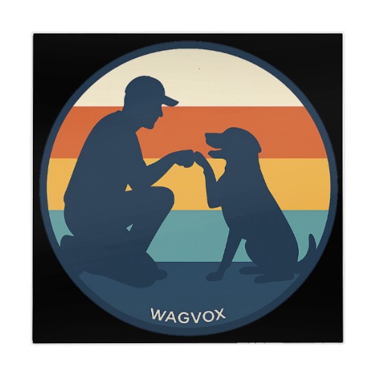 Dog Dad Retro Sunset Badge Mahjong Mats | Wagvox