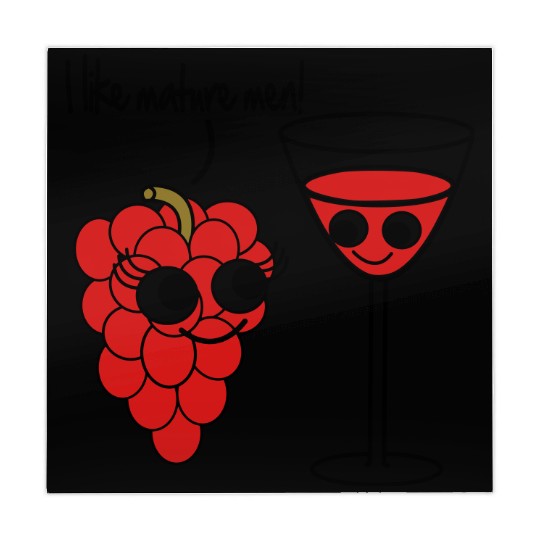 "I like mature men" Grape / Wine Vector Design Mahjong Mats