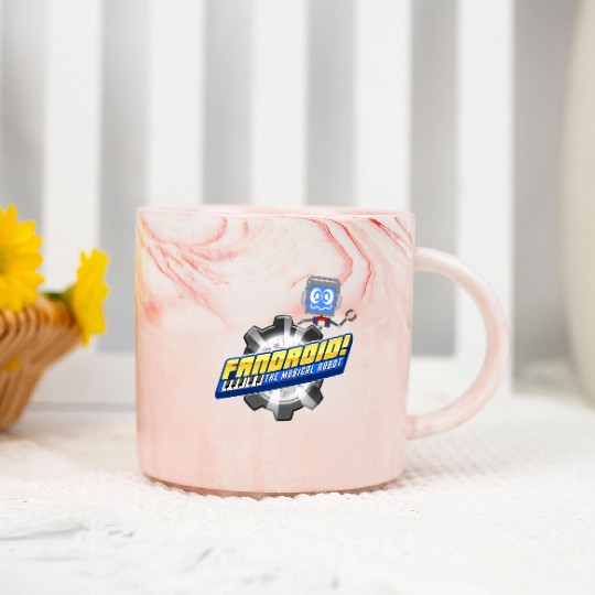 Fandroid Logo with Waving Fandroid Marble Mugs