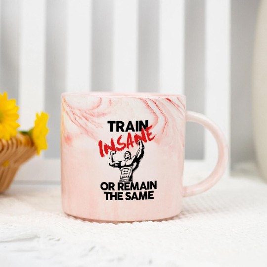 Train Insane Gym Motivation Marble Mugs