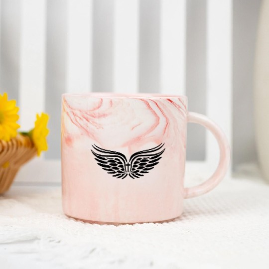 Guardian Angel Wings Angelwings Cross Marble Mugs