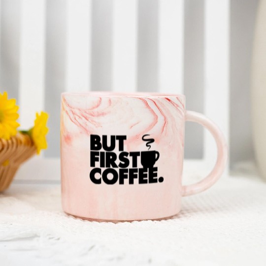 But First Coffee Marble Mugs
