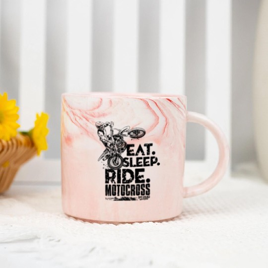 Motocross Eat Sleep Ride Marble Mugs