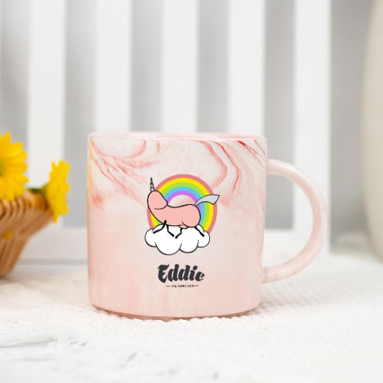 Eddie Funky Unicorn Dick Marble Mugs